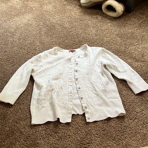 Cropped white cardigan